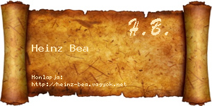 Heinz Bea névjegykártya